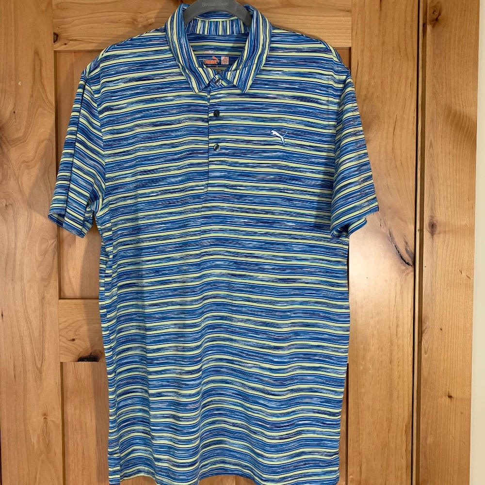Puma Golf Multi Stripe Dry Cell Polo- L
